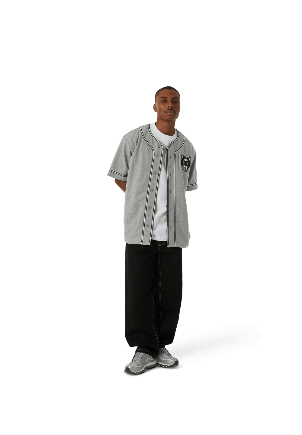 HUF GATO BASEBALL JERSEY - CHARCOAL - Image 3