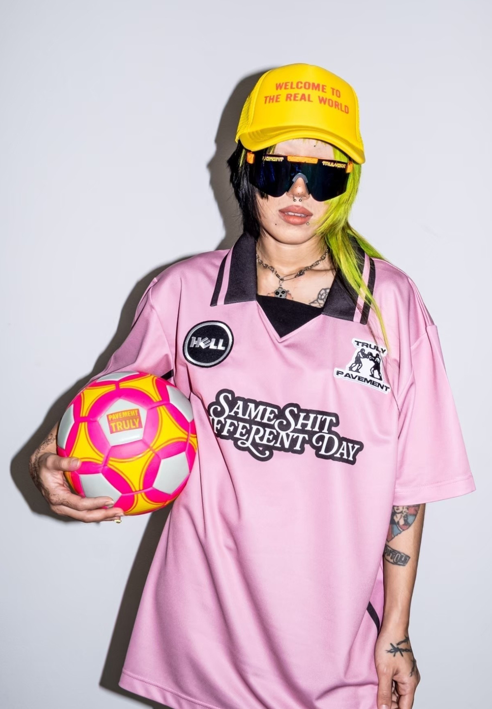 Pavement x Truly Everyday Football Jersy - PINK/BLACK - Image 6